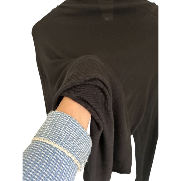 Reformation Jeans Reid Black Turtleneck Long Sleeve Top Oversized Light Size XSm - Picture 8 of 8